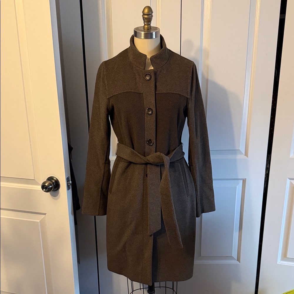 T Tahari Brown Belted Women's Coat